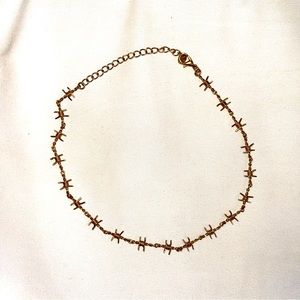danielle guizio x the m jewelers gold plated barbed wire choker
